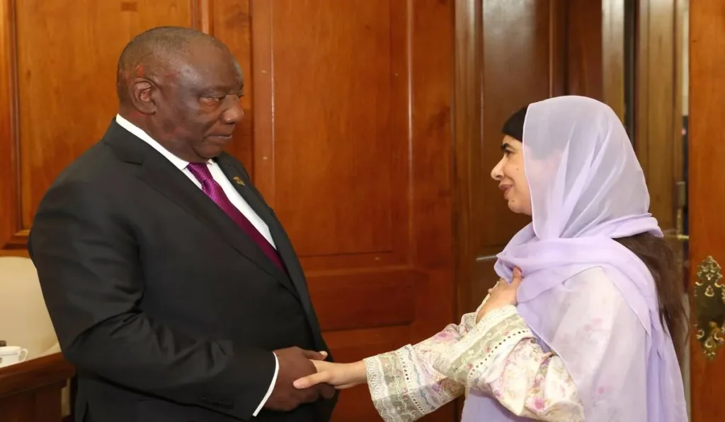 Afghan Malala and President Cyril Ramaphosa