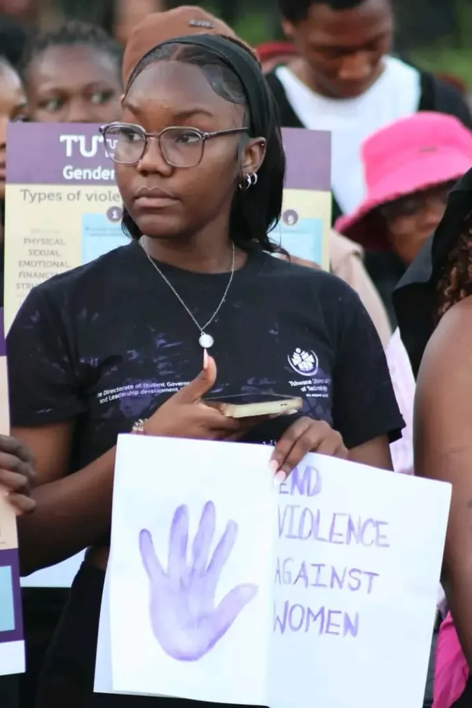 ramaphosa's plan of action to defend women against gbvf ... female protestors are pictured here